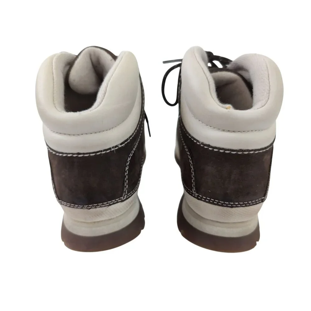Timberland Juniors Euro Dub Boots Youth 4 Brown Leather‎ Outdoor Hiking School